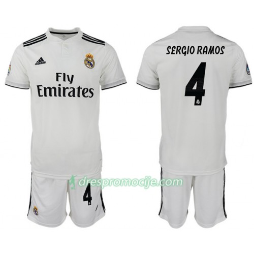 Real Madrid Dres SERGIO RAMOS 4 Dječji Domaći 2018/19 Kratkih Rukava Real Madrid Dres SERGIO RAMOS 4 Dječji Domaći 2018/19 Kratkih Rukava